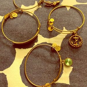 Alex and Ani Four Pack of Bracelets (Gold)!